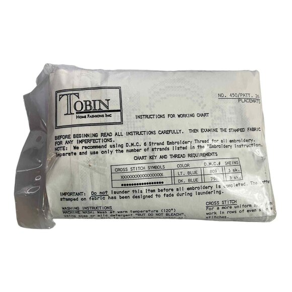 Tobin Dining For Two GOTHIC 4 placemats 4 napkins cross stitch kit Style 450/26 - Picture 3 of 5